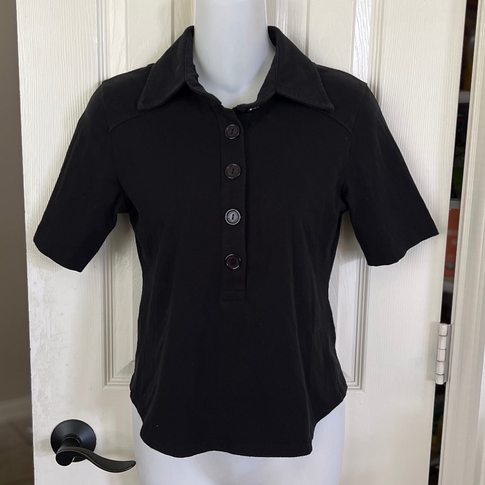 Sanctuary Short Sleeve Quarter Button Down Shirt